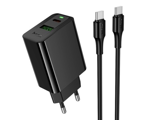 Мережевий Зарядний Пристрій Hoco CS94A 1USB-C/1USB PD/QC 20W+Type-C to Type-C