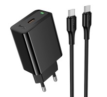 Мережевий Зарядний Пристрій Hoco CS93A 1USB-C PD/QC 20W+Type-C to Type-C