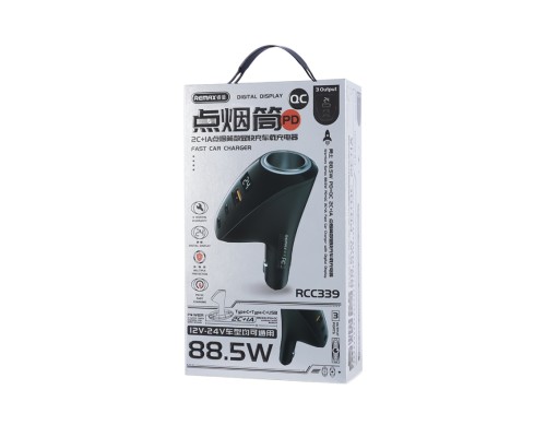 Автомобільний Зарядний Пристрій Remax RCC339 88.5W PD+QC 2C+1A