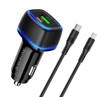 Автомобільний Зарядний Пристрій Borofone BZ14A PD20W+QC3.0 Type-C to Lightning 3A М'ята упаковка