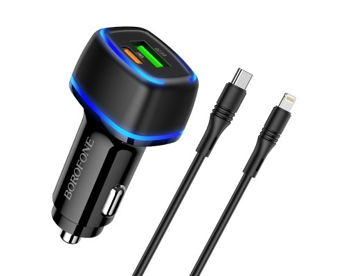 Автомобільний Зарядний Пристрій Borofone BZ14A PD20W+QC3.0 Type-C to Lightning 3A М'ята упаковка