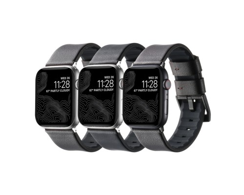 Ремінець для Apple Watch Leather+Silicone 42/44/45/49 mm