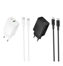 Мережевий Зарядний Пристрій Borofone BAS76A 1USB-C/1USB PD/QC 30W+Type-C to Type-C