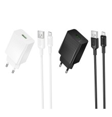 Мережевий Зарядний Пристрій Borofone BAS72A 1USB QC 18W+USB to Micro
