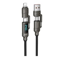 Кабель USB Hoco U152 PD3.1 240W 4-in-1 USB/C to iP/C Led Display 1.2m