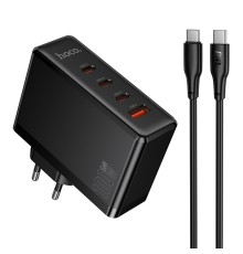 Мережевий Зарядний Пристрій Hoco N85 3USB-C/1USB PD100W GAN+Type-C to Type-C 2m