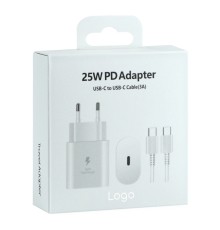 Мережевий Зарядний Пристрій для Samsung 1USB-C QC/PD25W+Type-C to Type-C 1:1 Мят.упак.