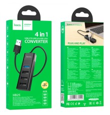 Хаб USB Hoco HB25 Easy mix 4-in-1 converter(USB to USB3.0+USB2.0*3)