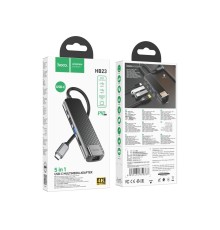 Хаб USB Hoco HB23 Type-C to (HDMI+USB3.0+USB2.0+RJ45+PD)