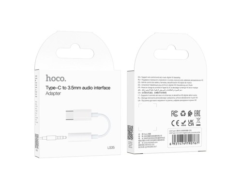 Перехідник Hoco LS35 Type-C to 3.5mm digital audio converter Перехідник Hoco LS35 Type-C to 3.5mm digital audio converter