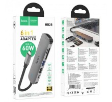 Хаб USB Hoco HB28 Type-C multi-function converter(HDTV+USB3.0+USB2.0+SD+TF+PD) 