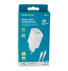 Мережевий Зарядний Пристрій Borofone  BN4 PD 20W QC3.0 Type-C to Lightning