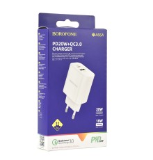 Мережевий Зарядний Пристрій Borofone BA55A dual port PD20W+QC3.0