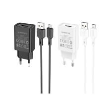 Мережевий Зарядний Пристрій Borofone BA68A Micro 1USB 2.1A 