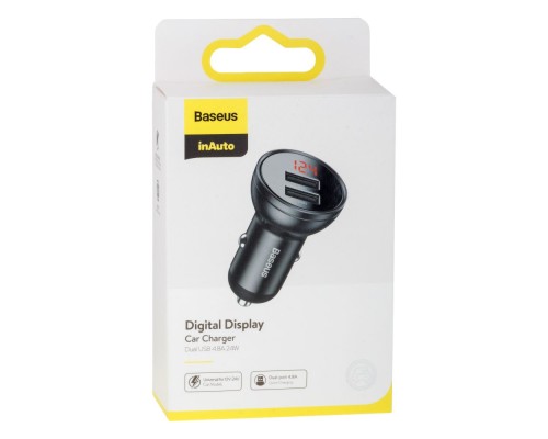 Автомобільний Зарядний Пристрій Baseus Digital Display CCBX 4.8A 24W Автомобільний Зарядний Пристрій Baseus Digital Display CCBX 4.8A 24W