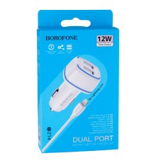 Автомобільний Зарядний Пристрій Borofone BZ14 Lightning 2USB2.4A