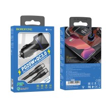 Автомобільний Зарядний Пристрій Borofone BZ14A PD20W+QC3.0 Type-C to Lightning 3A 