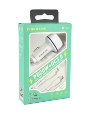 Автомобільний Зарядний Пристрій Borofone BZ14A PD20W+QC3.0 Type-C to Type-C 3A