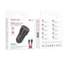 Автомобільний Зарядний Пристрій Borofone BZ19A Wisdom QC3.0 18W Micro 