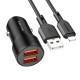 Автомобільний Зарядний Пристрій Borofone BZ19 Wisdom Lightning 2.4A 