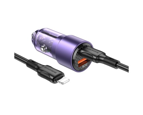 Автомобільний Зарядний Пристрій Borofone BZ20A Smart 83W dual port PD65W+QC18W Type-C to Lightning Автомобільний Зарядний Пристрій Borofone BZ20A Smart 83W dual port PD65W+QC18W Type-C to Lightning