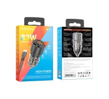 Автомобільний Зарядний Пристрій Borofone BZ20A Smart 83W dual port PD65W+QC18W Type-C to Type-C 