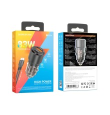 Автомобільний Зарядний Пристрій Borofone BZ20A Smart 83W dual port PD65W+QC18W Type-C to Type-C
