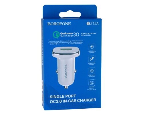 Автомобільний Зарядний Пристрій Borofone BZ12A QC 3.0 Автомобільний Зарядний Пристрій Borofone BZ12A QC 3.0