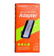 Перехідник Borofone DH2 Type-C to HDMI+USB3.0 adapter