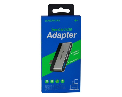Перехідник Borofone DH1 Type-C to USB 3.0 / 2USB Перехідник Borofone DH1 Type-C to USB 3.0 / 2USB