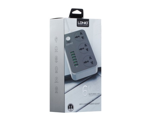 Мережевий Подовжувач LDNIO SC3604 6USB 3.4A Мережевий Подовжувач LDNIO SC3604 6USB 3.4A