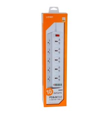 Мережевий Подовжувач LDNIO SC10610 (10 ports / 1PD / 1QC3.0 / 4 USB / 2m)