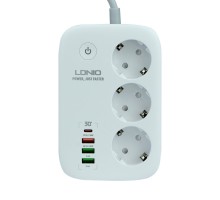Мережевий Подовжувач LDNIO SEW3452 3 ports / PD / 3USB/ 1  QC 3.0 / 1 Type-C / WiFi 