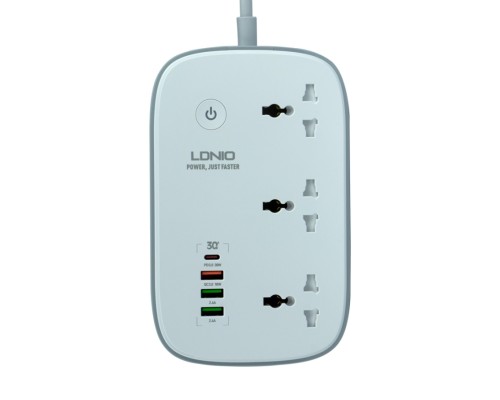 Мережевий Подовжувач LDNIO SCW3451 3 ports / PD / 3USB / 1 QC 3.0 1 / Type-C / WiFii 