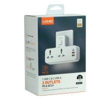 Мережевий Перехідник із Нічником LDNIO SC2311 1 Type-C PD/ 2 USB QC/ 2 PSocket/ Led lamp 