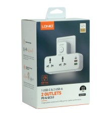 Мережевий Перехідник із Нічником LDNIO SC2311 1 Type-C PD/ 2 USB QC/ 2 PSocket/ Led lamp