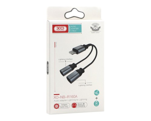 Перехідник XO NBR160A audio adaptor Lightning to double Lightning Перехідник XO NBR160A audio adaptor Lightning to double Lightning