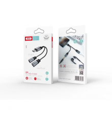 Перехідник XO NBR160B  audio adapt Type-c to Type-c +3.5mm connector
