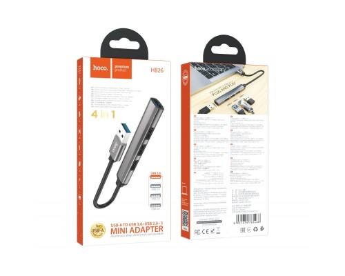 Хаб USB Hoco HB26 4 in 1 adapter(USB to USB3.0+USB2.0*3) Хаб USB Hoco HB26 4 in 1 adapter(USB to USB3.0+USB2.0*3)