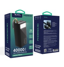 Універсальна Мобільна Батарея Power Bank Ridea RP-D40L Phoenix40 10W digital display + lamp 40000 mAh