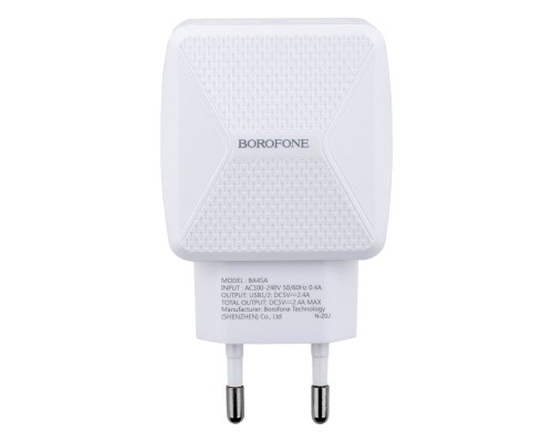 Мережевий Зарядний Пристрій Borofone BA45A Lightning 2,4A Мережевий Зарядний Пристрій Borofone BA45A Lightning 2,4A