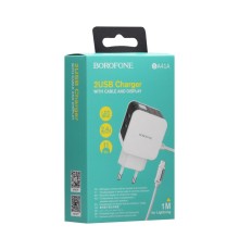 Мережевий Зарядний Пристрій Borofone BA41A Lightning 2,4A