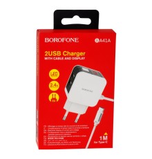 Мережевий Зарядний Пристрій Borofone BA41A Type-C 2,4A