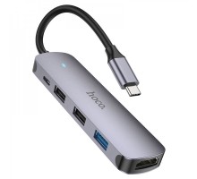 Хаб USB Hoco HB27 Type-C multi-function converter(HDTV+USB3.0+USB2.0*2+PD) 