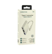 Перехідник Borofone DH4 Type-C converter(Type-C to USB3.0+HDMI+PD)