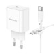 Мережевий Зарядний Пристрій Borofone BA81A 1USB-C PD/QC 20W+Type-C to Type-C