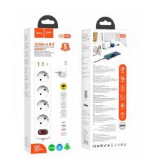 Мережевий Подовжувач Hoco NS1 Aura 4-bit and 3*USB PD20W