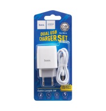 Мережевий Зарядний Пристрій Hoco C73A 2USB Micro 2.4A