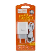 Мережевий Зарядний Пристрій Hoco C73A 2USB Type-C 2.4A