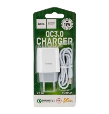 Мережевий Зарядний Пристрій Hoco C72Q Glorious QC3.0 Type-C